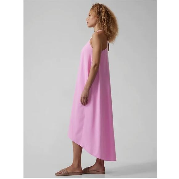 Athleta Presidio Traveler Racerback High-Low Sleeveless Dress Quartz Pink XL - Picture 8 of 9